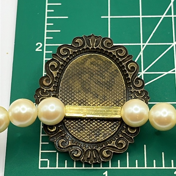 Pearl Necklace with Large Blue-Green
Pendant with Specks Statement Victorian - Picture 13 of 13